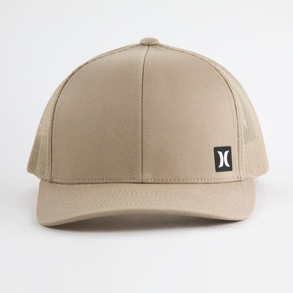Hurley Atlantic Mesh Snap Back Trucker Hat in Khaki